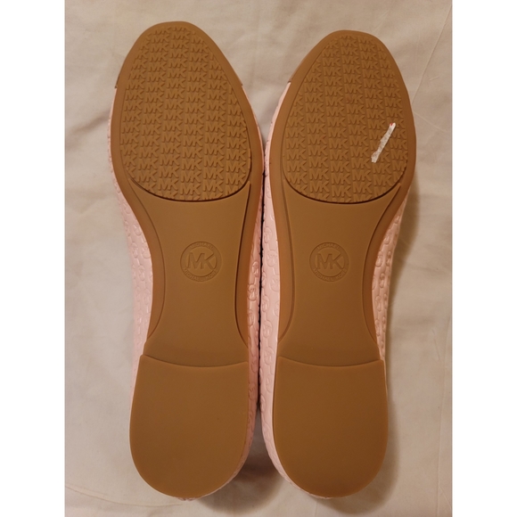 MICHAEL KORS Ballet Flats Pink With Gold Logo & Toe Caps Size 7.5 - Picture 11 of 13